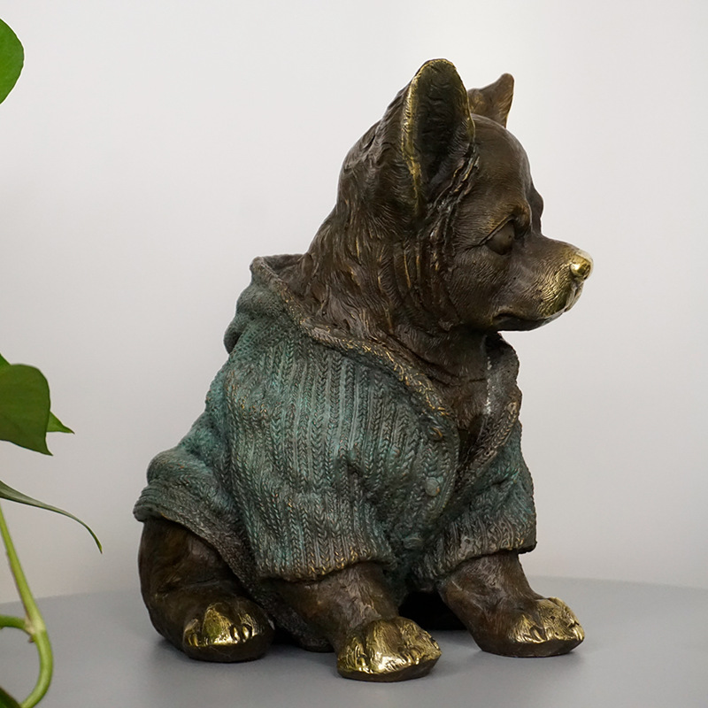 Bronze Decor Garden Sculpture Bronze Dog