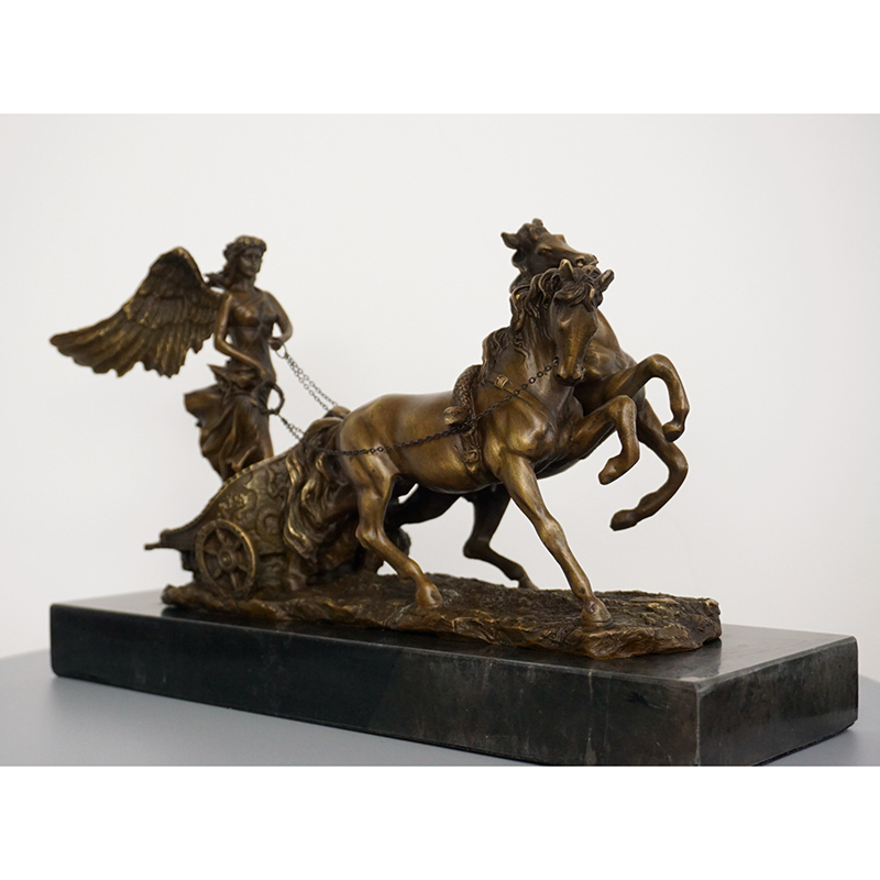 Bronze Angel Horse Sculpture Desktop Decoration