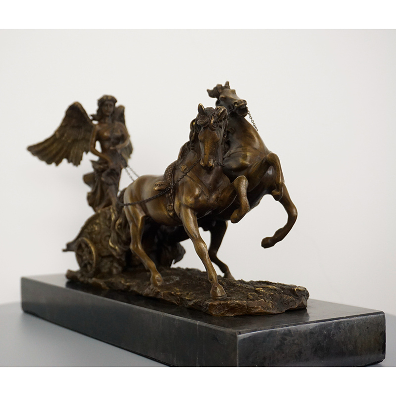 Bronze Angel Horse Sculpture Desktop Decoration