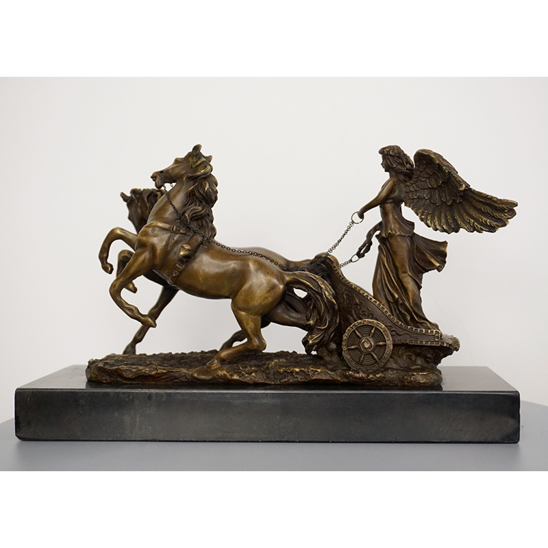 Bronze Angel Horse Sculpture Desktop Decoration