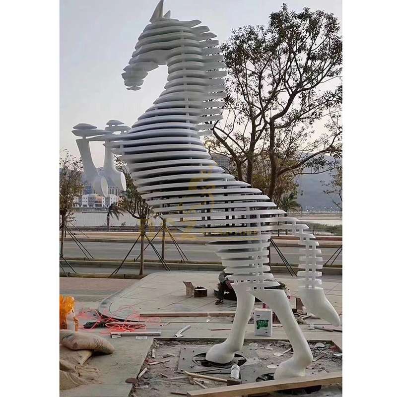 Antique Stainless Steel Sculpture Horse