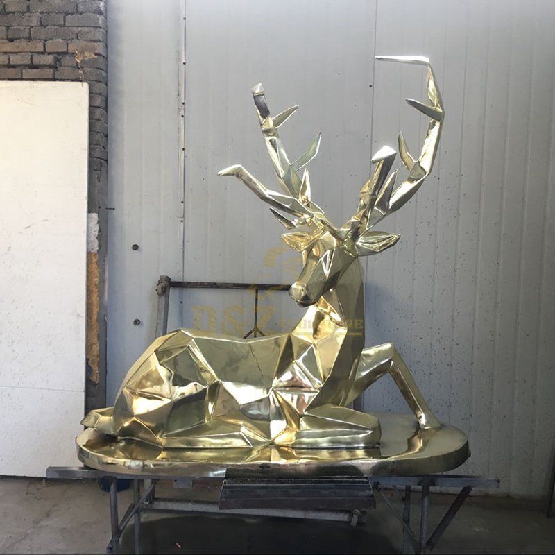 Life Size Gold Plated Deer Sculpture