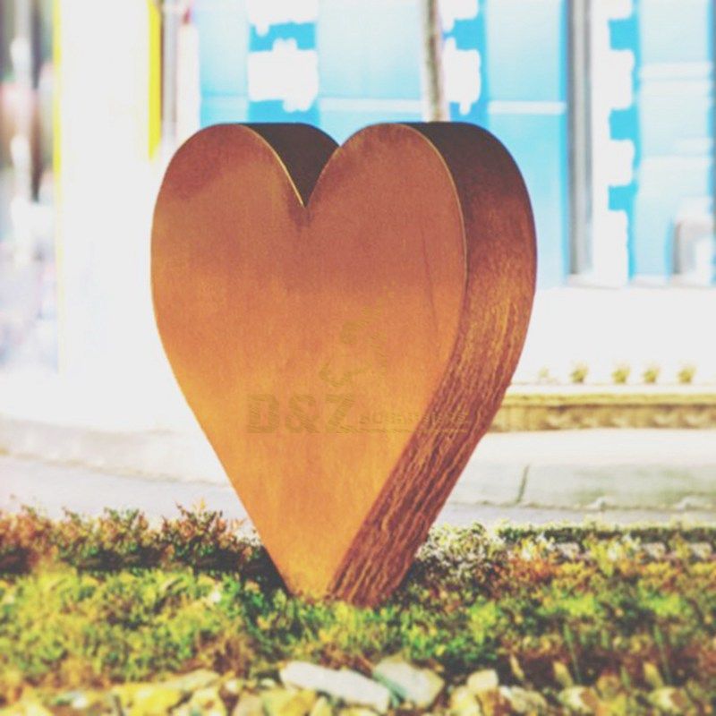 Outdoor Garden Decoration Corten Steel Heart Sculpture