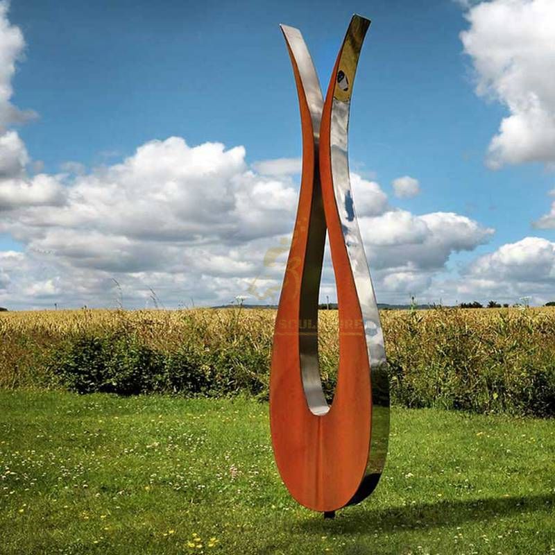 Large Abstract Stainless Steel Corten Steel Sculpture