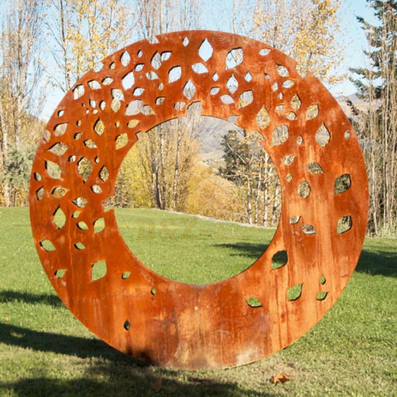 Abstract Modern Corten Steel Circle Sculptures