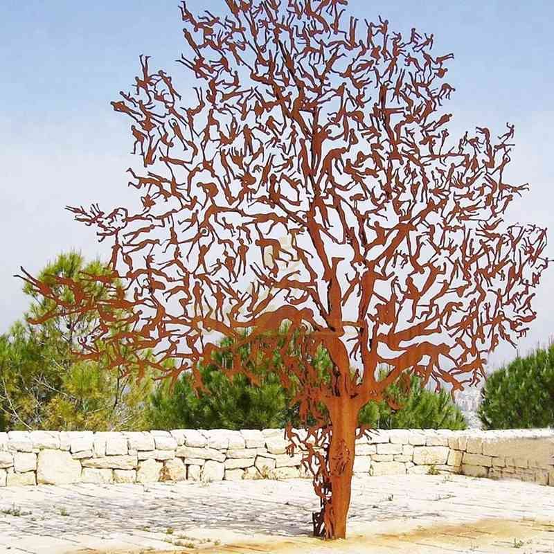 Sculpture Stainless Steel People Corten Steel Tree Sculpture