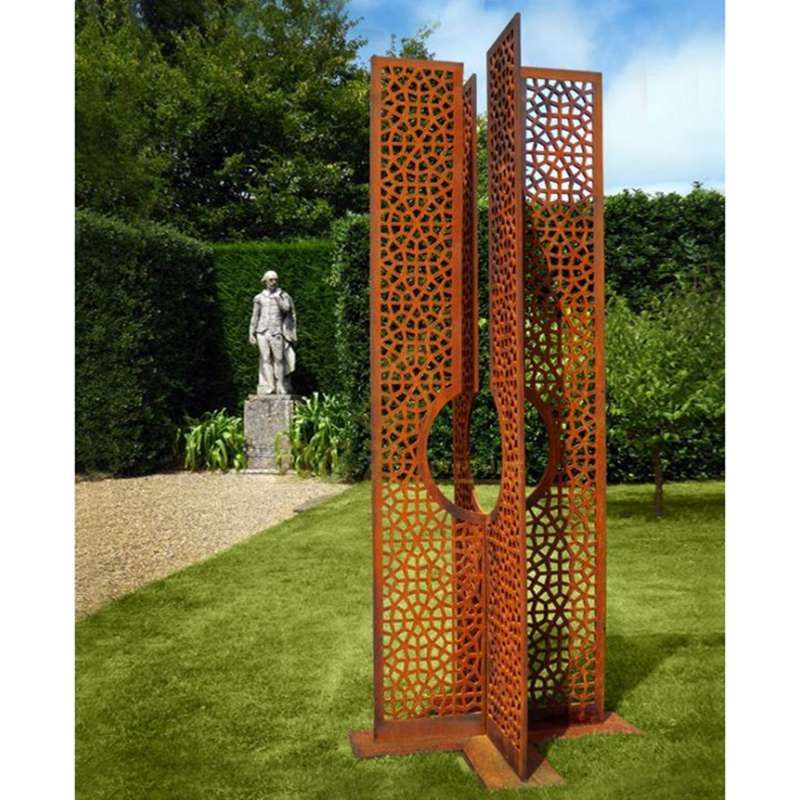 Metal Corten Steel Hollow Screen Garden Sculpture