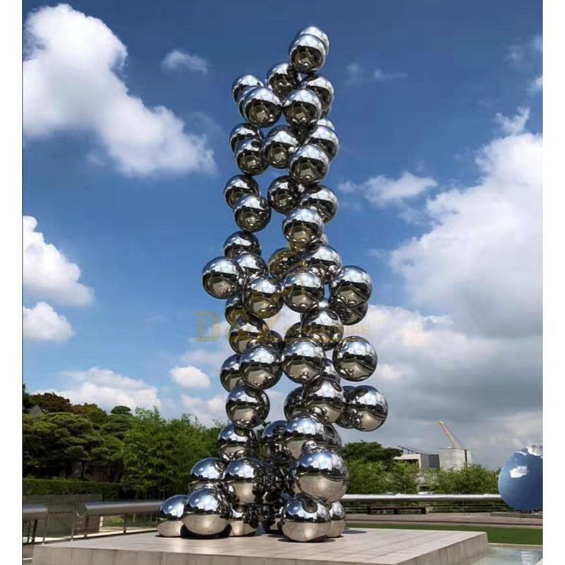 Handmade Outdoor City Ball Stainless Steel Sculpture