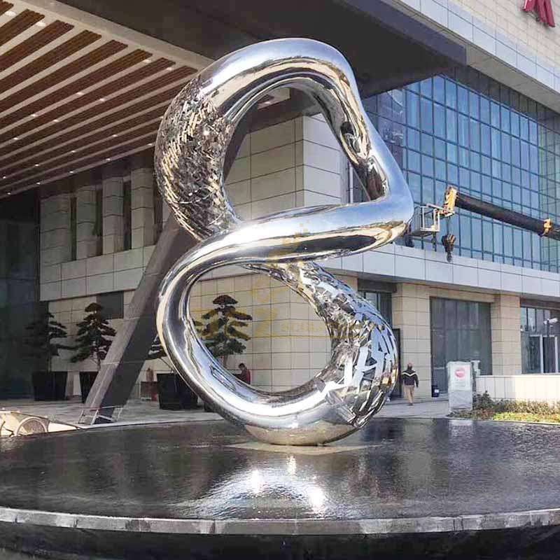 Outdoor Mirror Polished Stainless Steel Fountain Sculpture