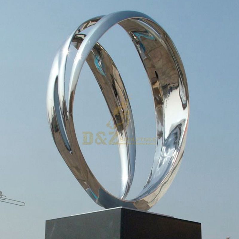 Stainless Steel Mirror Rings Metal Modern Sculpture