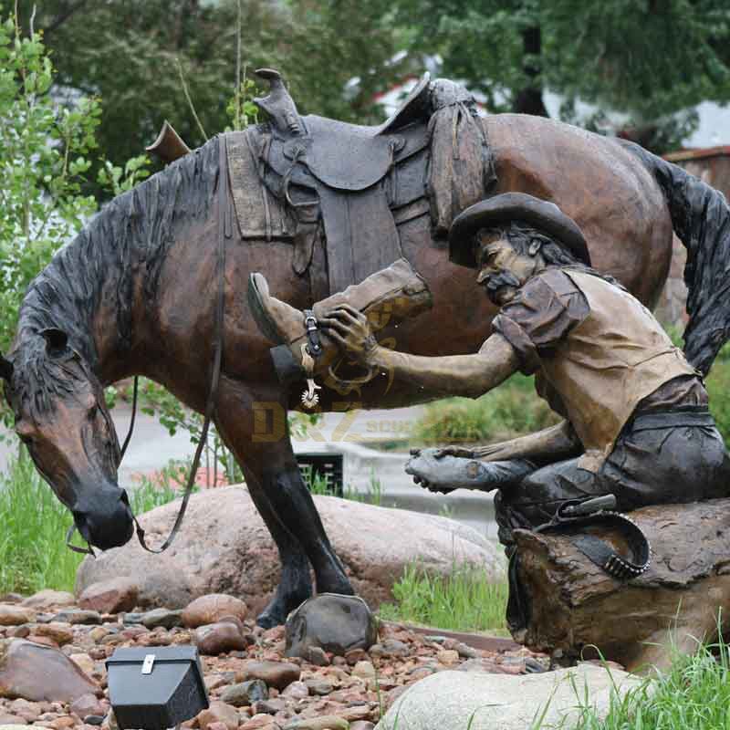 life size bronze cowboy statue