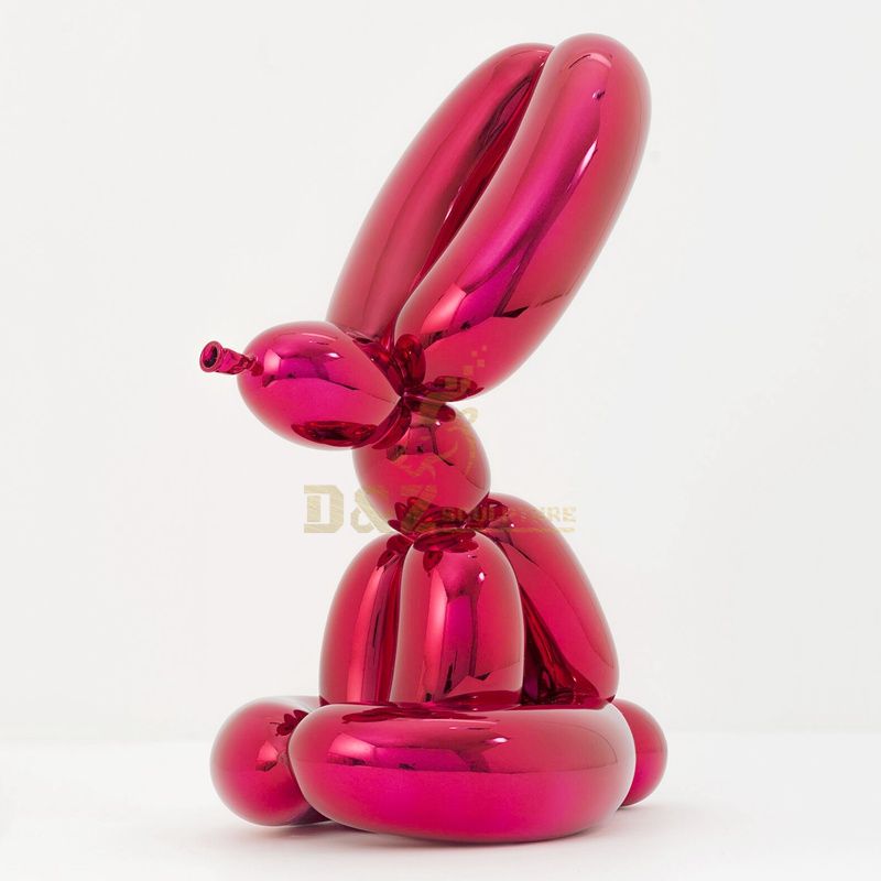 Stainless steel mirror jeff koons rabbit sculpture