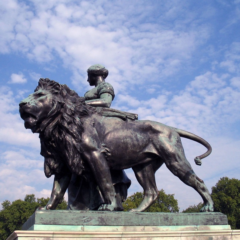 Life Size Brass Lion Statue Pair Large Lions Bronze Garden Sculpture