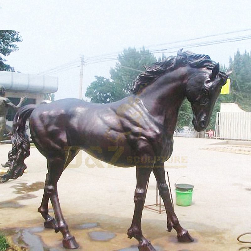 Antique Life Size Metal Craft Bronze Arabian Horse Sculpture