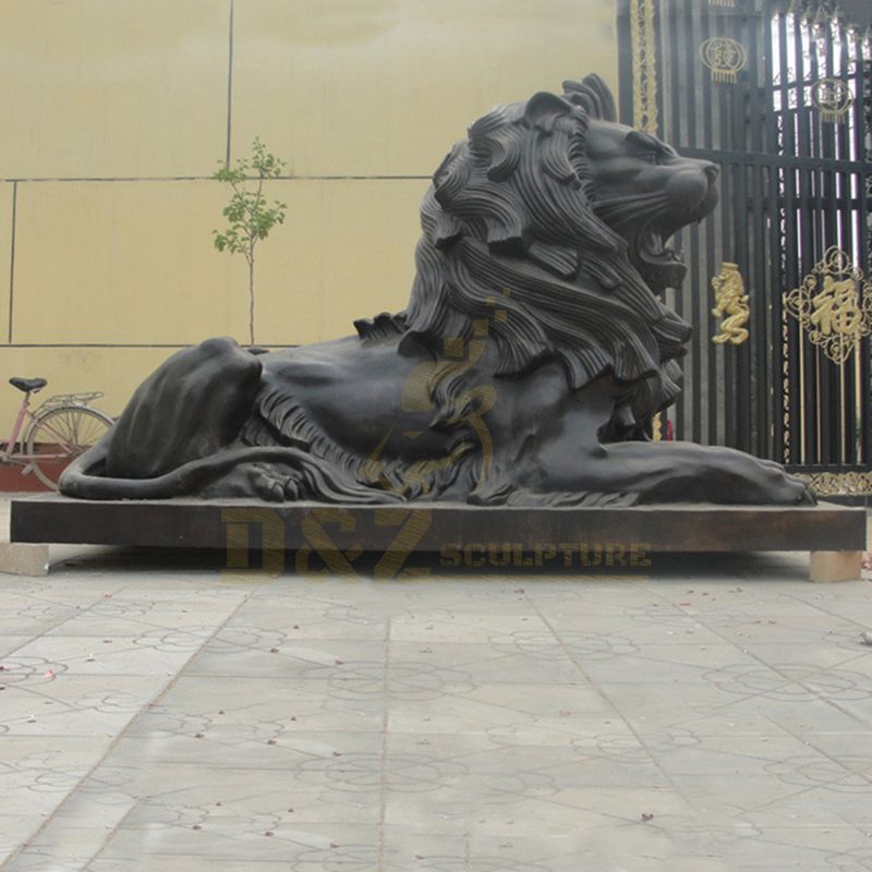 Wholesale Custom Hand Carved Copper Animal Sculpture Brass Bronze Lion Statues