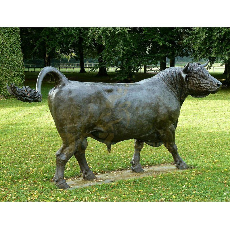 Decorative Bull Statue Bronze Copper Animal Big Cow Sculpture