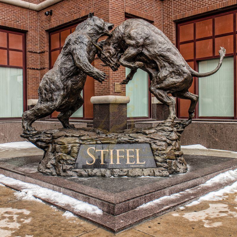 Bull And Bear Bronze Articles Statue Sculpture For Sale