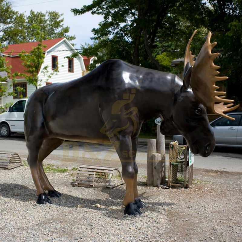 Garden Cast Bronze Life Size Elk Deer Statue animal sculpture