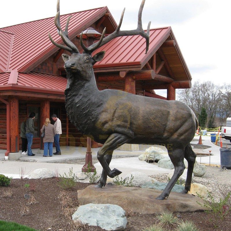 Hot Casting Animal Statue Life Size Bronze Deer Sculpture