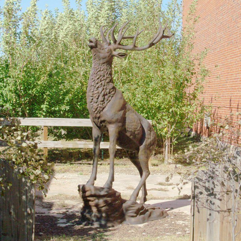 Outdoor Large Garden Metal Craft Animal Bronze Deer Sculpture