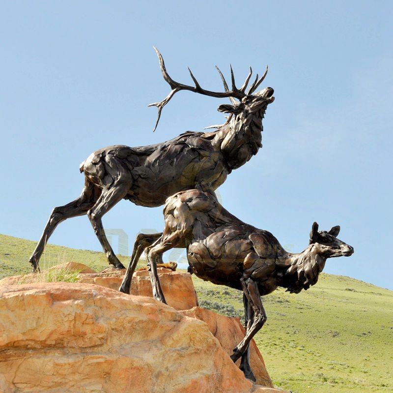Garden Gecoration Life Size Bronze Deer Statue Sculpture
