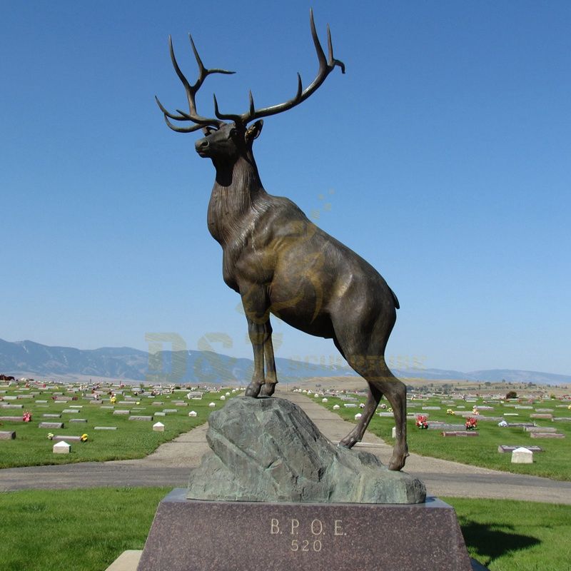 Custom Casting Bronze Life Size Brass Deer Sculpture