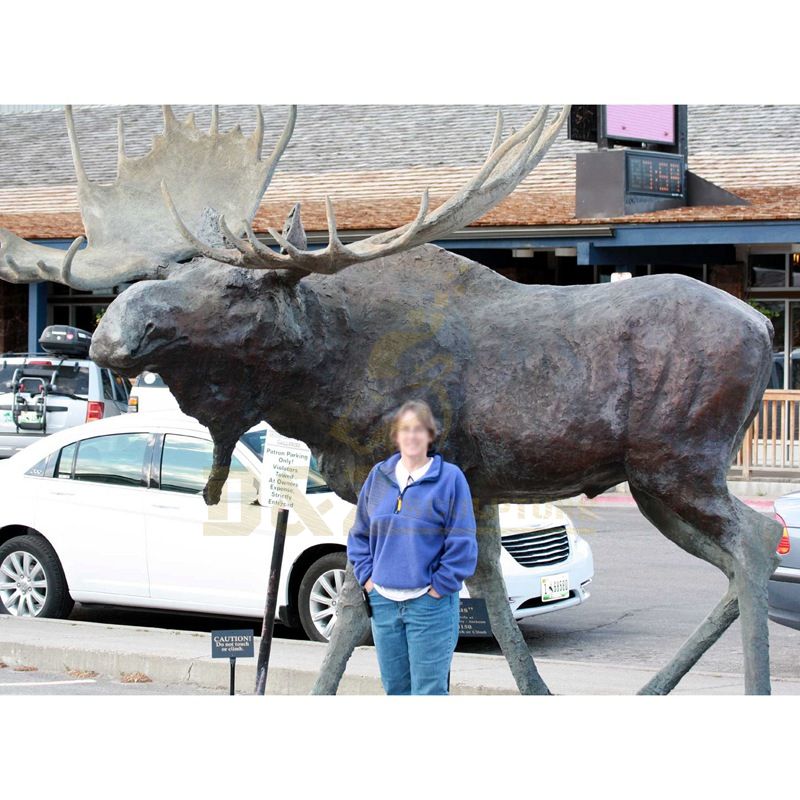 Outdoor Lifelike Garden Cast Deer Bronze Elk Sculpture