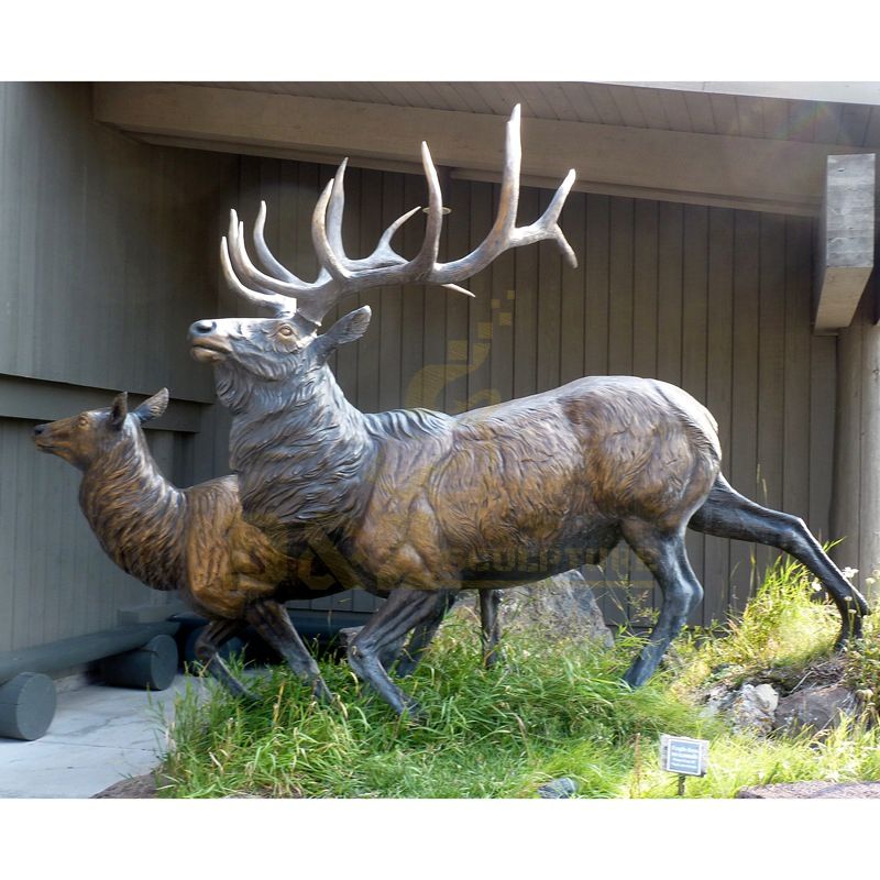 Cast Deer Bronze Garden Moose Sculpture