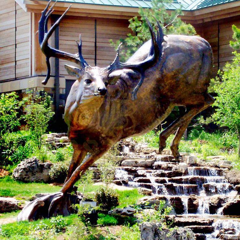 Outdoor Garden Decoration Metal Animal Decoration Life Size Bronze Deer Sculpture