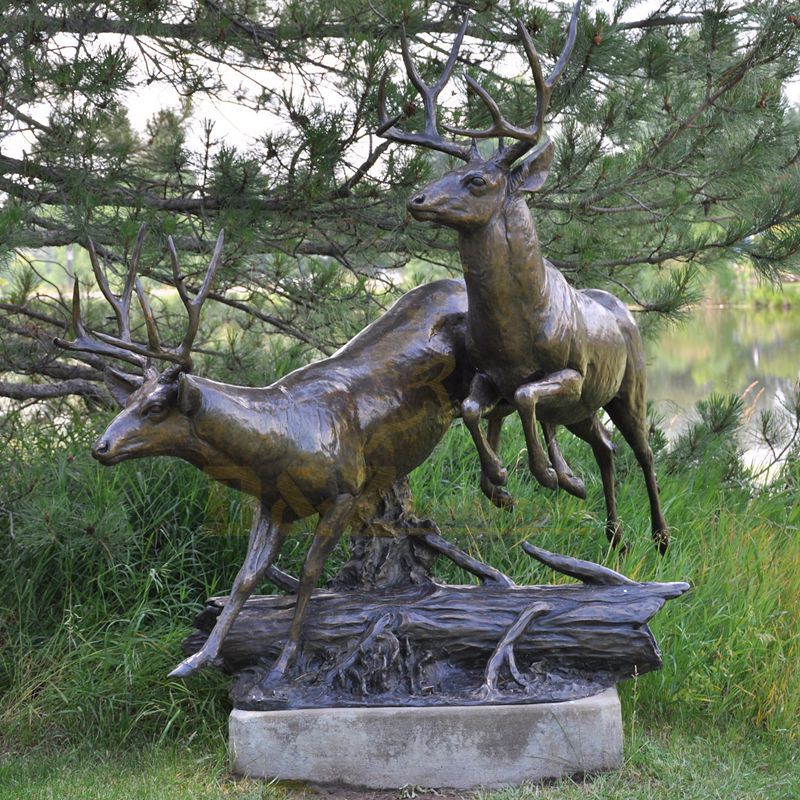 Life Size Cast Bronze Deer Statue Garden Deer Sculpture