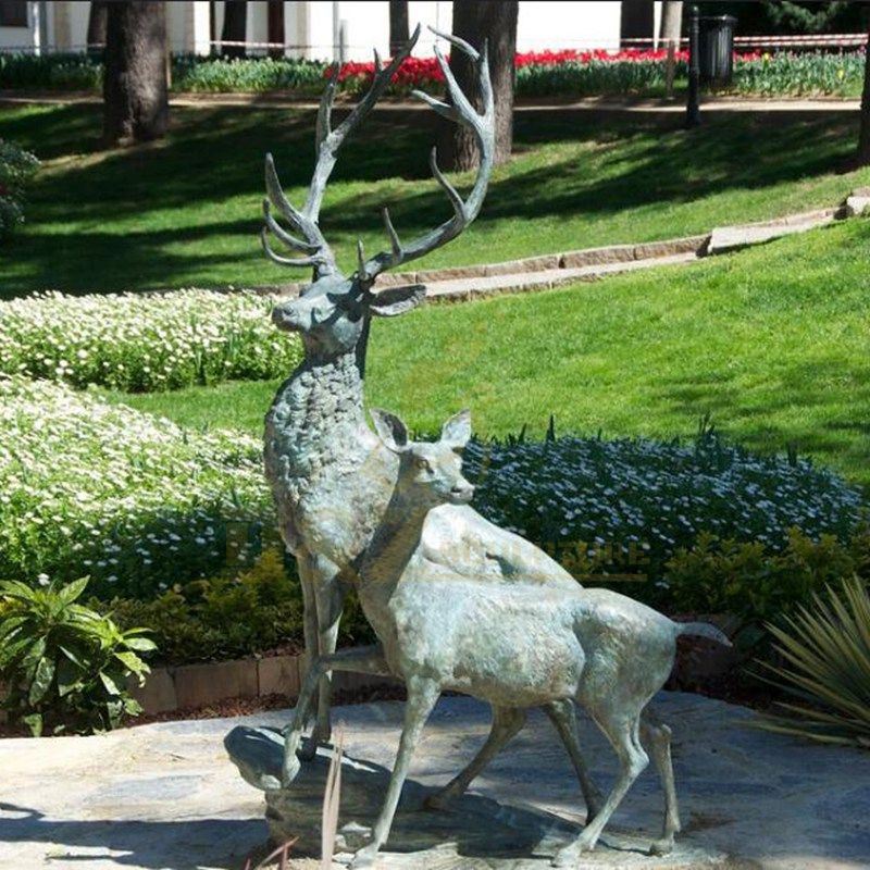 Customized Garden Antique Cast Bronze Deer Sculpture