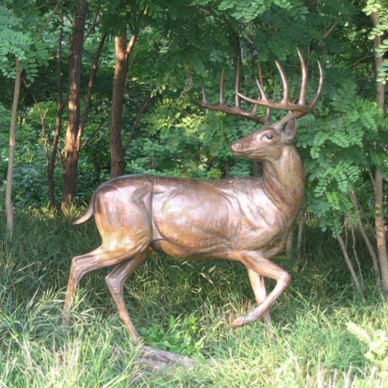 Outdoor Life Size Bronze Elk Sculpture For Sale