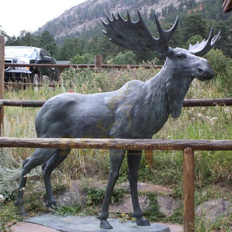 Outdoor Life Size Garden Cast Deer Bronze Elk Sculpture