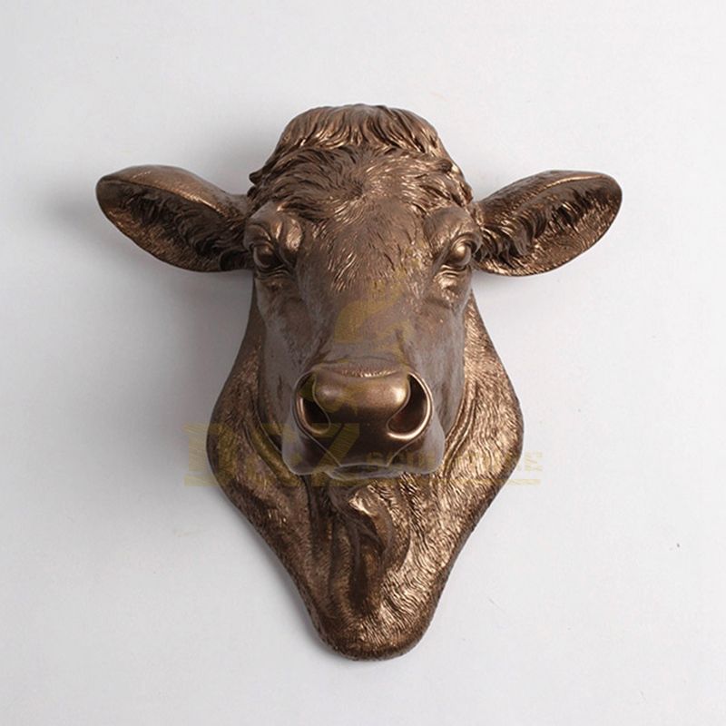 indoor Custom Animal Bronze Bull Wall Art Sculpture