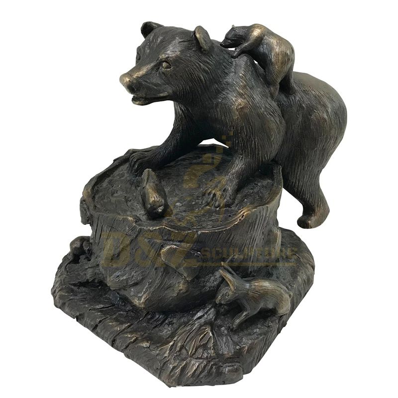 Garden Decoration Custom Animal Sculpture Bronze Outdoor Bear Family Sculpture