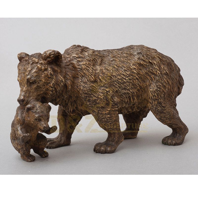 Outdoor Life Size Bronze Animal Sculpture Bear Statue