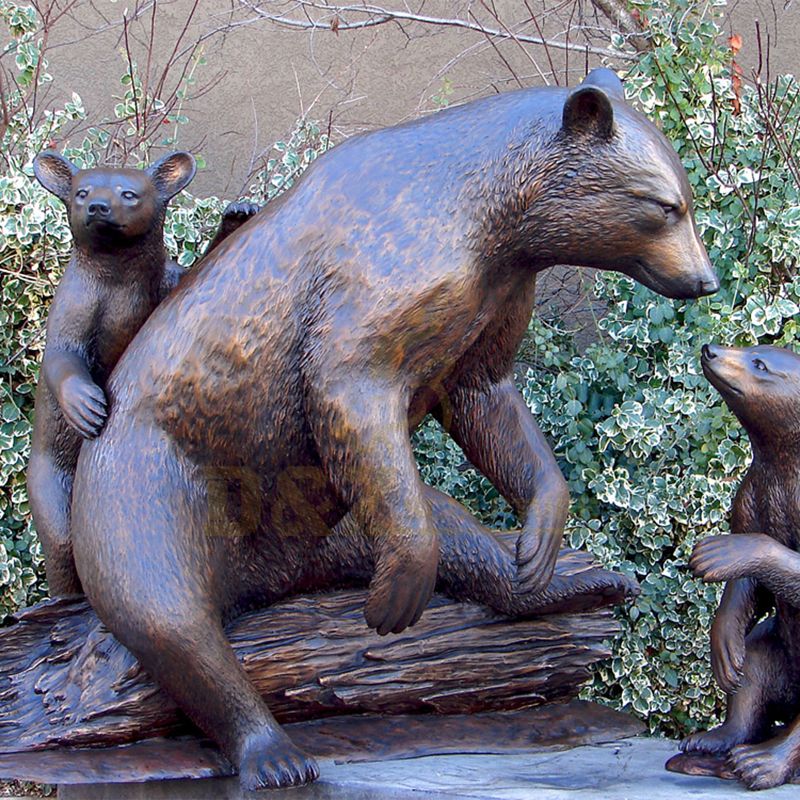 Life Size Bronze Bear Statue Wildlife Copper Garden Sculpture