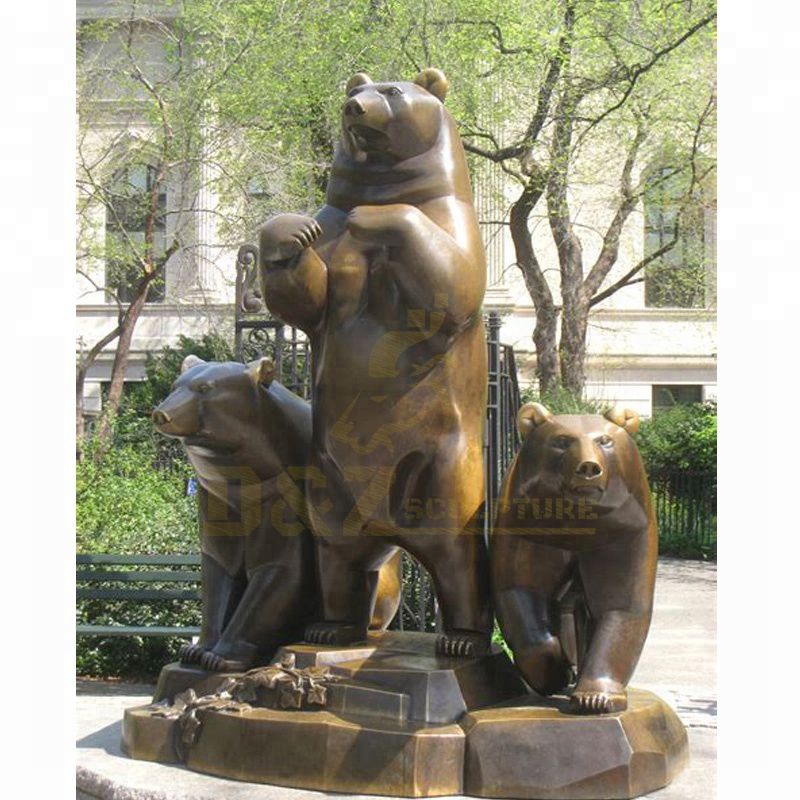 Animal Sculpture Bronze Bear Statues For Garden Decoration