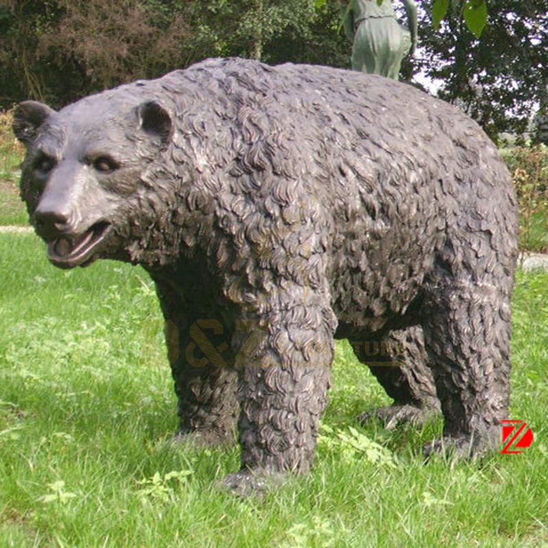 Life Size Bronze Bear Garden Statue Large Metal Casting Wildlife Sculpture