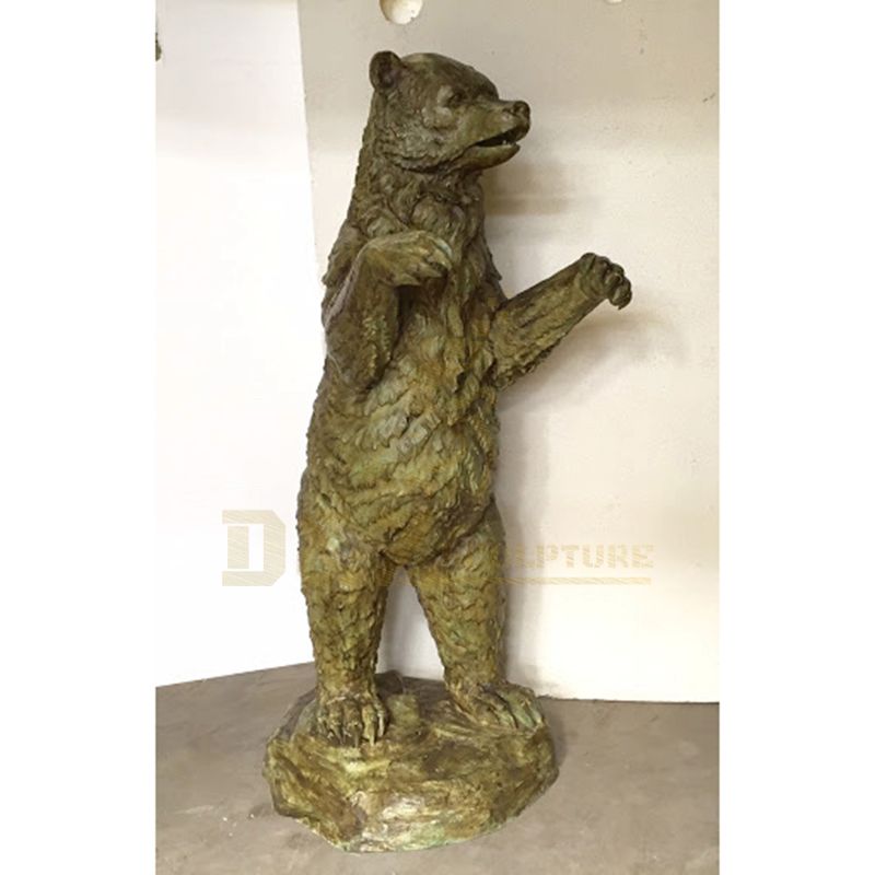 Life Size Bronze Standing Grizzly Bear Sculpture