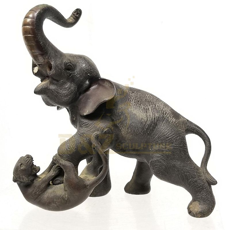 Handmade Brass Elephant Bronze Animal Sculpture