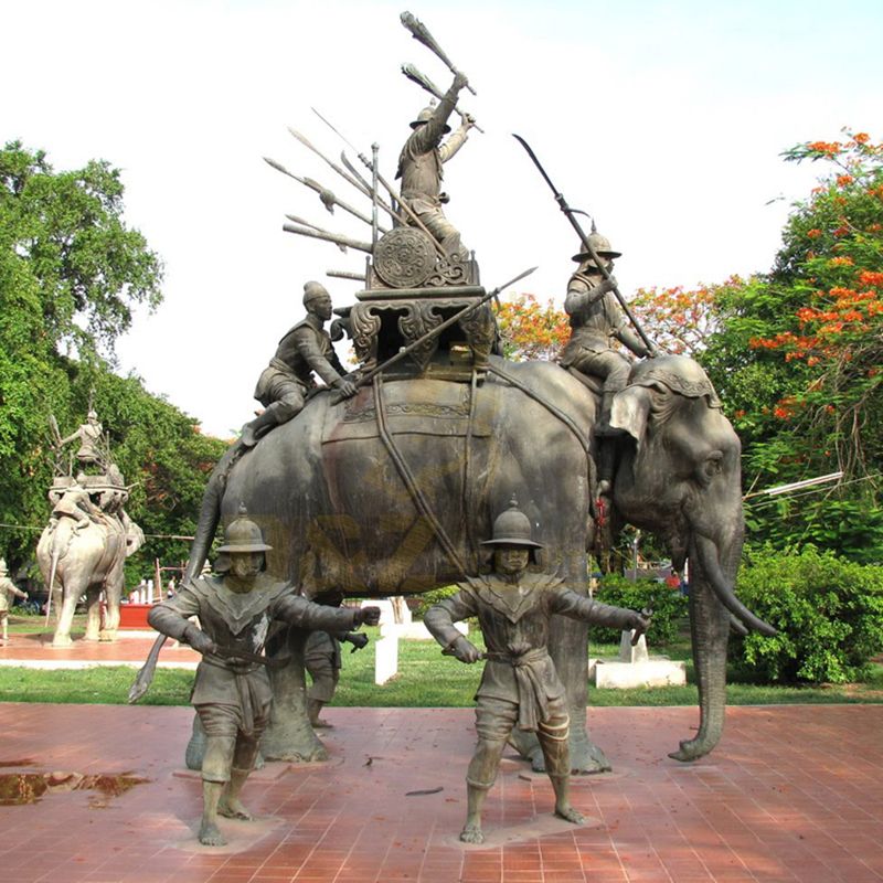 Outdoor Brass Bronze Elephant Statue Sculpture For Garden
