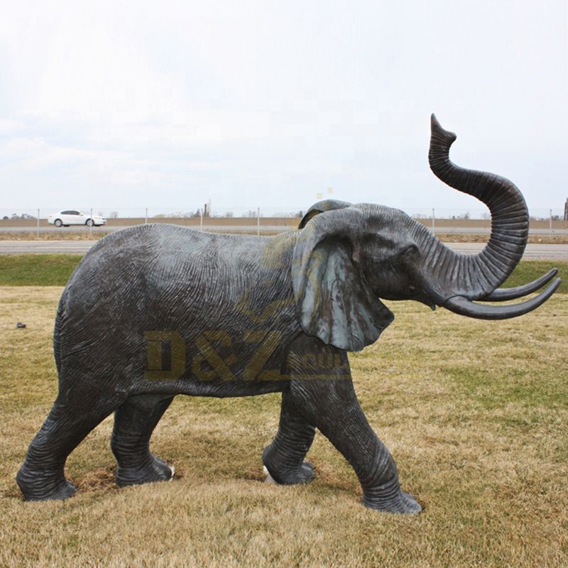 Life Size Bronze African Elephant Garden Statue Large Outdoor Wildlife Sculpture