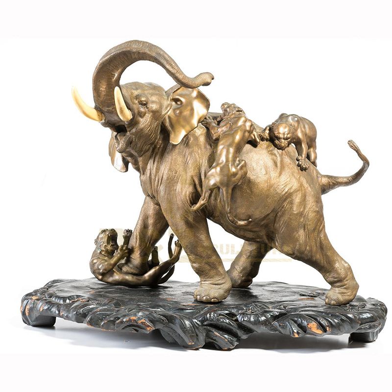 Outdoor Decoration Metal Craft Life Size Bronze Elephant Sculpture