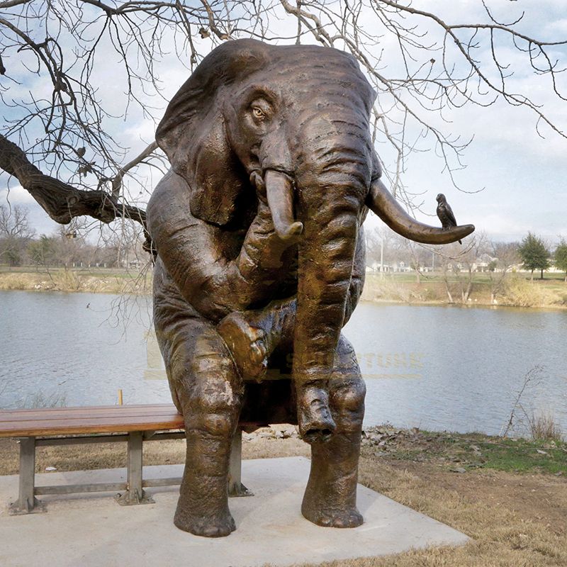 Life Size Antique Elephant Bronze Sculpture