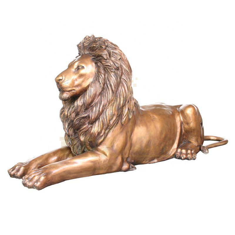 Life Size Bronze Lion Sculpture Decorative Garden