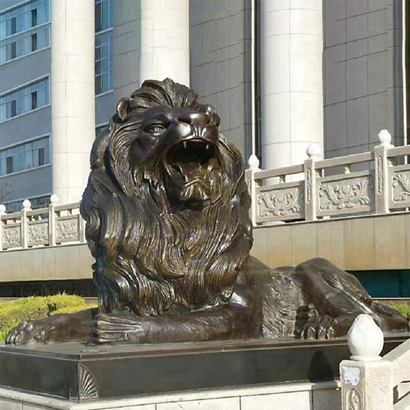 Landscape Large Bronze Front Door Lion Statue Sculpture