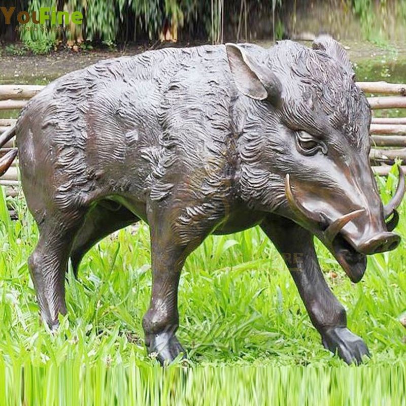 Factory Price Bronze Wild Boar Sculpture