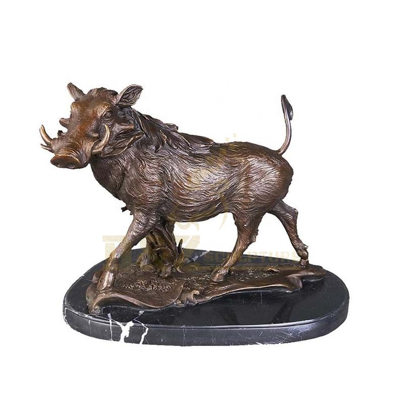 Antique Life Size Bronze Wild Boar Sculpture