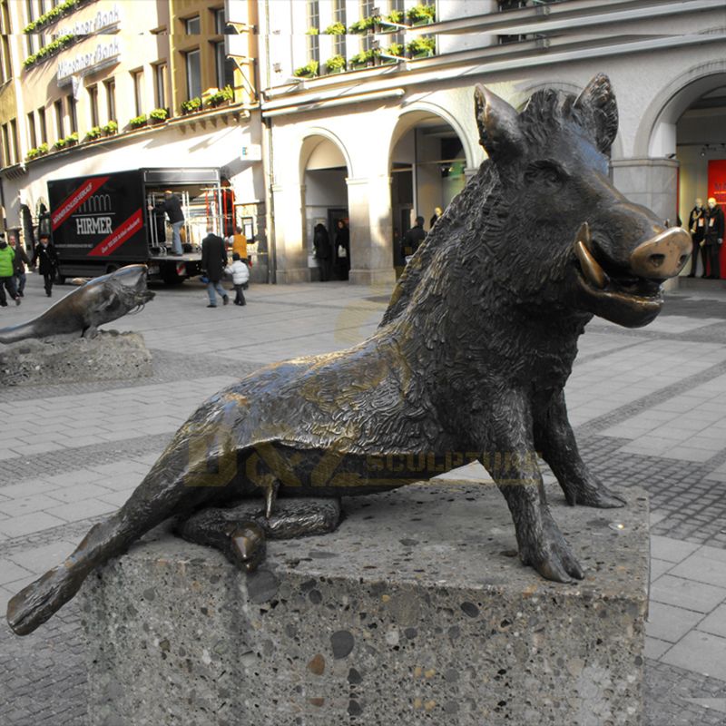 Bronze Pig Statues Animal Wild Boar Sculptures